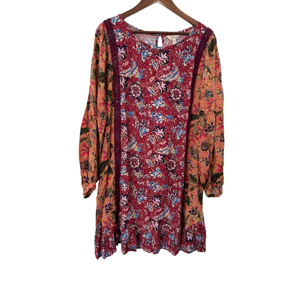 Matilda Jane Floral Dress Womens XXL Boho Patchwork Cottagecore Prairie Tunic